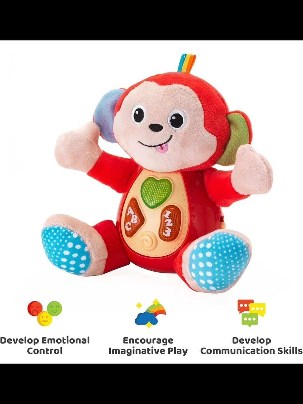 KiddoLab Musical Monkey Plush Toy Ages 3+